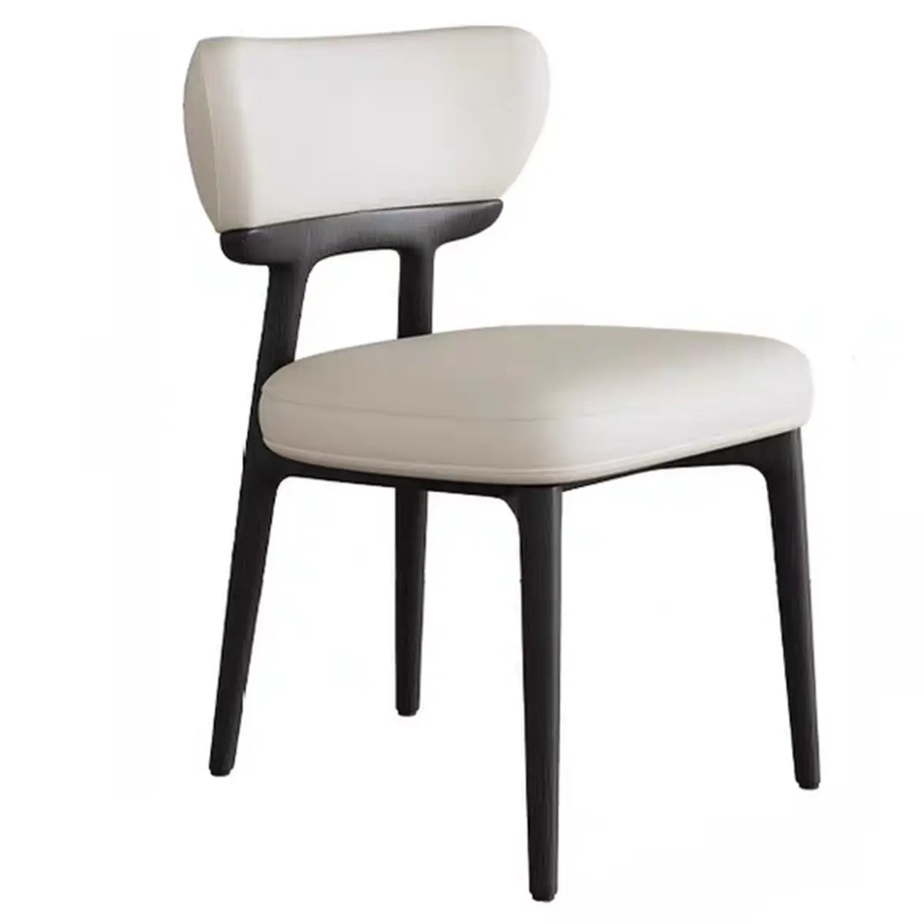 Scandinavian Low Back Upholstered Wood Dining Chair