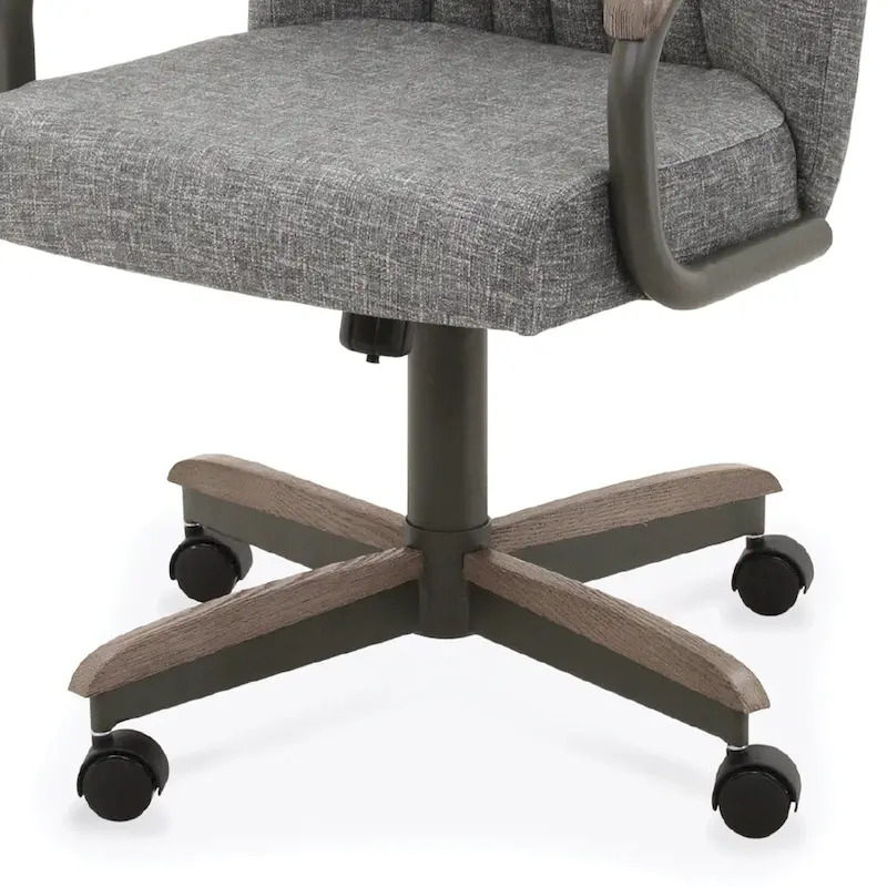 Chromcraft Douglas Caster Dining Chairs in Chestnut, Gray Finish (Set of 2)