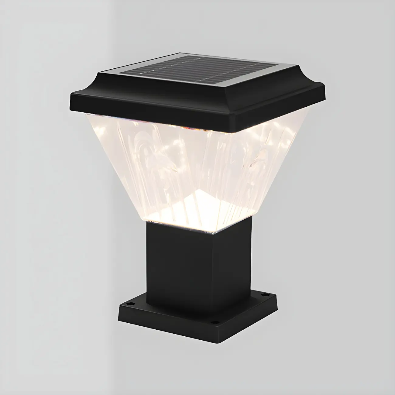 Bronze Acrylic Modern Solar Pyramid Outdoor Post Lights