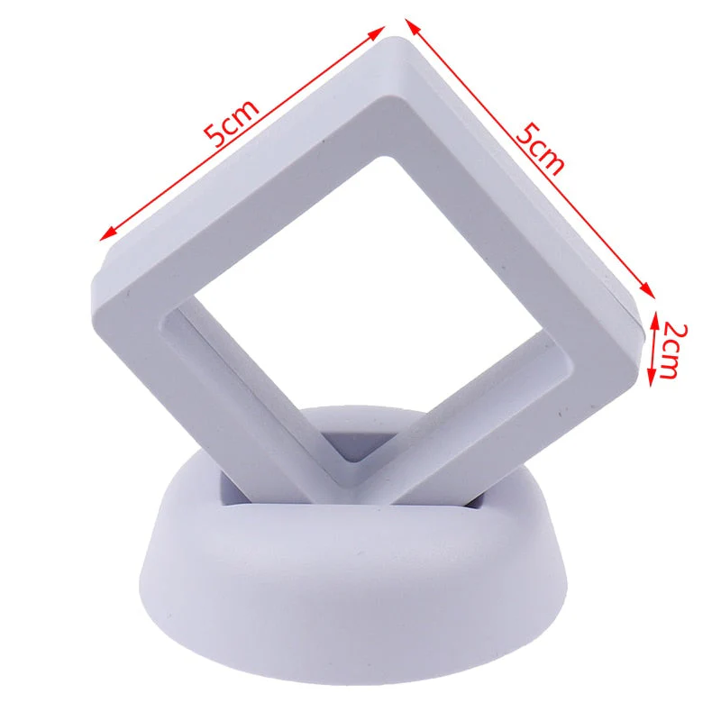 HULIANFU Square 3D Floating Jewelry Coin Display Frame Holder Box Case Stand Home Decorations  Jewelry Display Stand Ring Pendant Holder - Deanwangkt