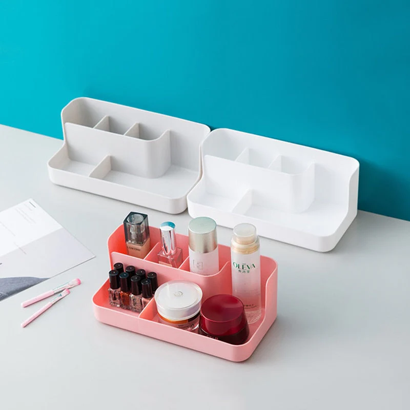 HULIANFU Makeup Organizer Bathroom Storage Box Cosmetic Organiser Office Desktop Make Up Jewelry Storage Box Sundries Container - Deanwangkt