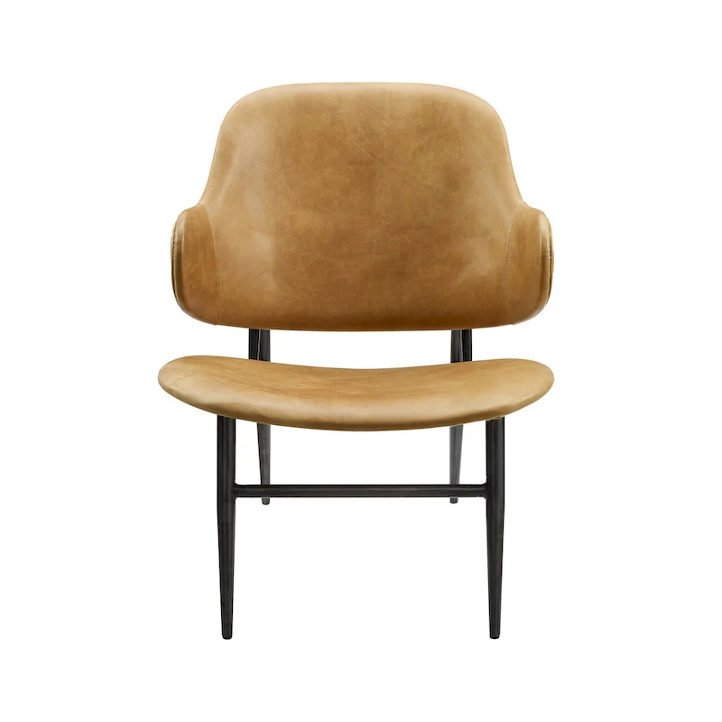 Art Leon Genuine Leather Accent Lounge Chair