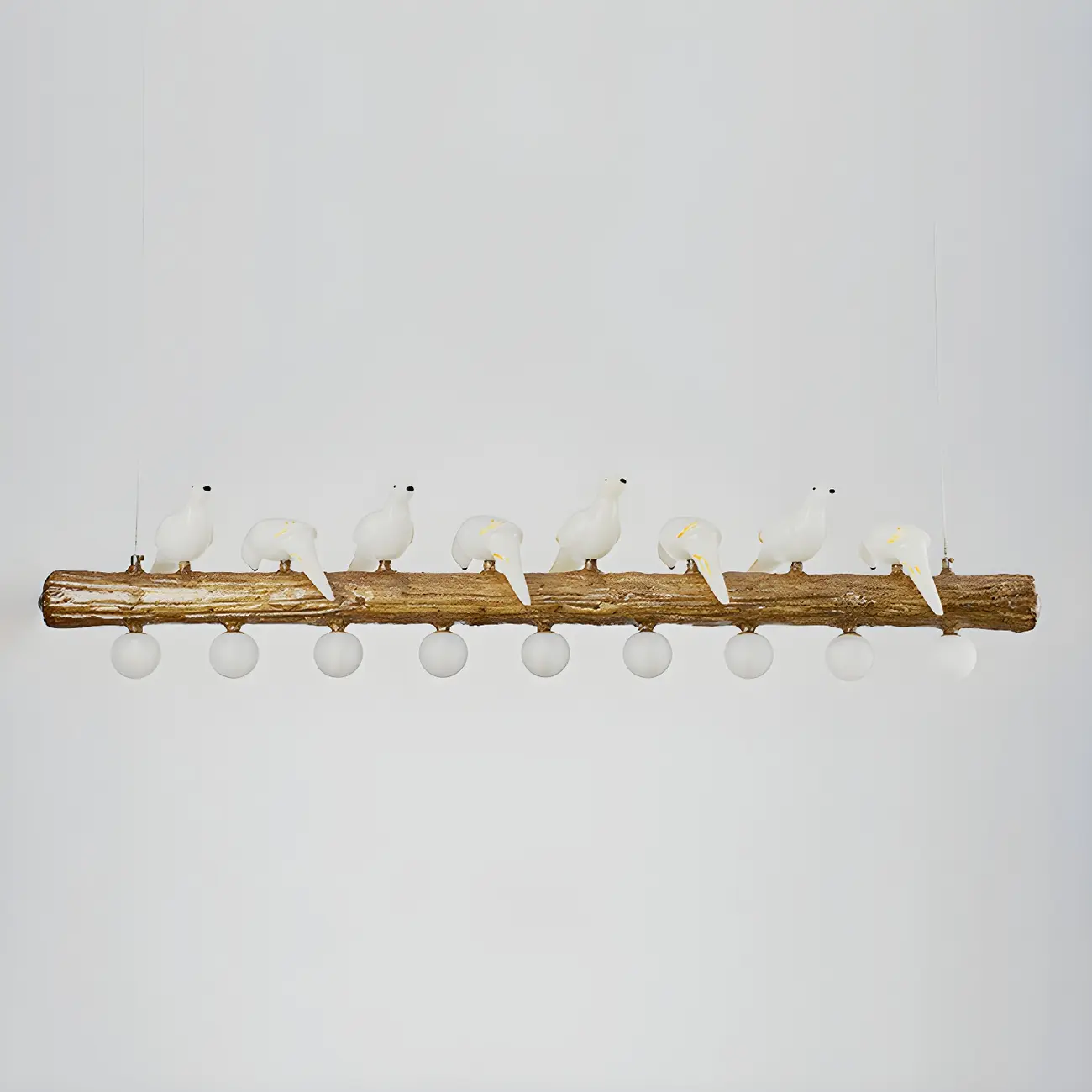 Rustic Wood LED Bird Island Chandelier