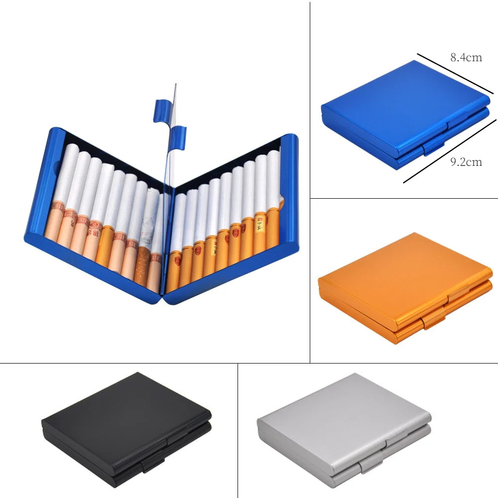 HULIANFU Portable Automatic Cigarette Case Metal Cigarette Boxes 10PCS Cigarette Holder Case Not Lighter Gadget for Men Christmas Gifts - Deanwangkt