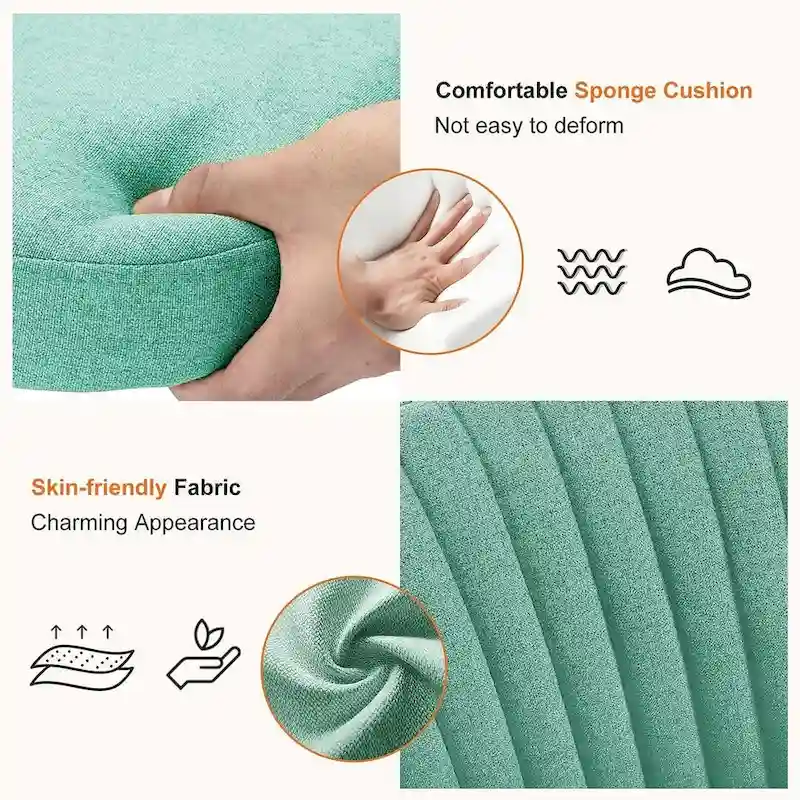 Office Chair with Wheels, Adjustable Height Fabric Upholstered Computer Desk Chair Swivel