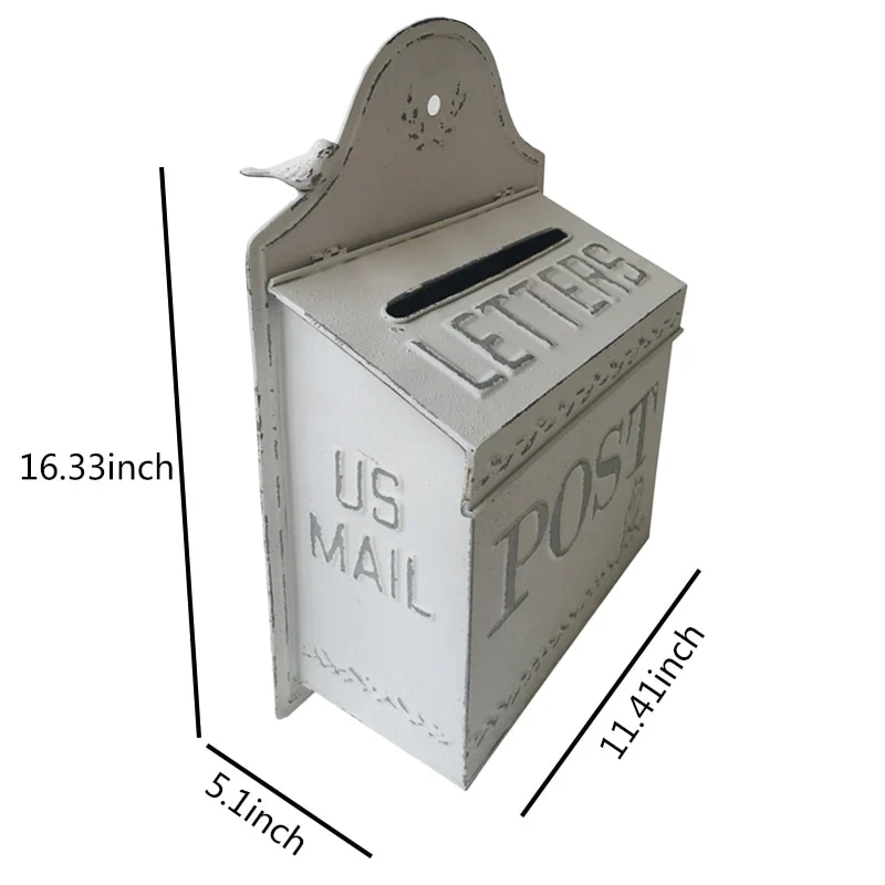 HULIANFU Outdoor Garden Retro Mailbox Decorative Wall Mounted Metal Country Mailbox Post Box - Deanwangkt