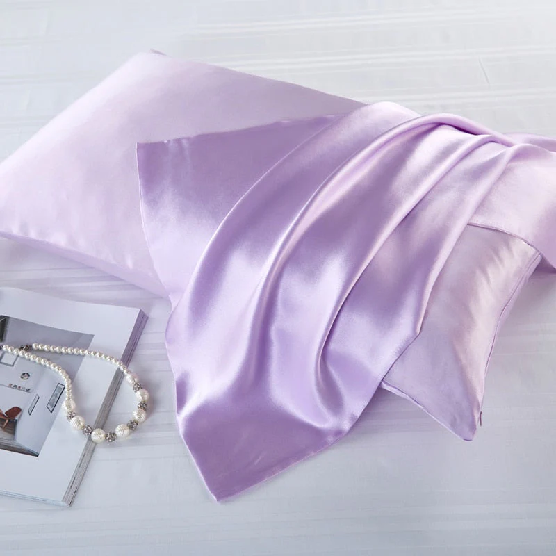 HULIANFU Silk Pillowcase Hair Skin, 19 Momme 100% Pure Natural Mulberry Silk Pillowcase Standard Size, Pillow Cases Cover Hidd - Deanwangkt