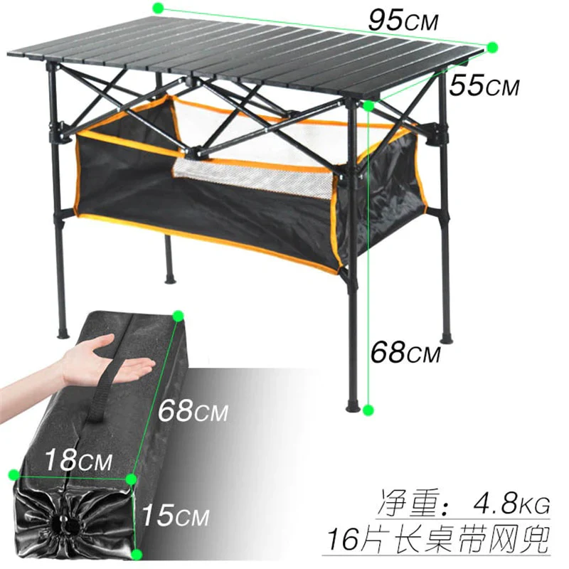 HULIANFU New Outdoor Folding Table Chair Camping Aluminium Alloy BBQ Picnic Table Waterproof Durable Folding Table Desk - Deanwangkt