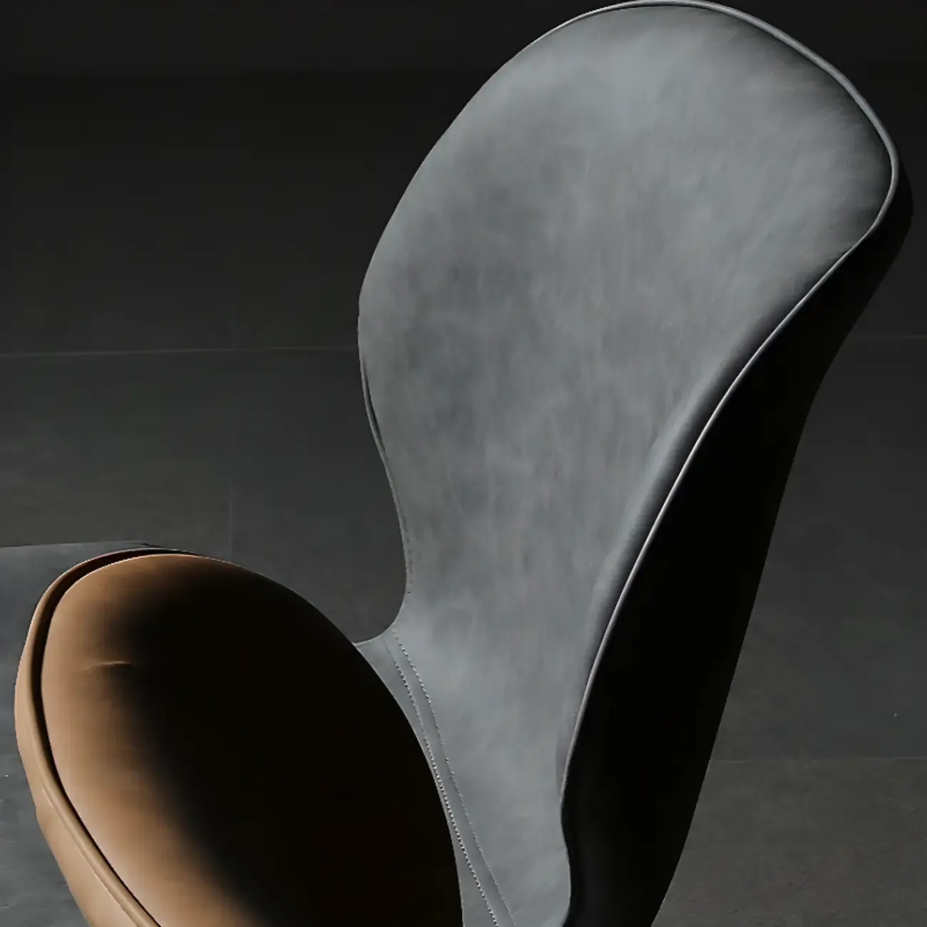 Modern Wingback Faux Leather Upholstered Metal Dining Chair