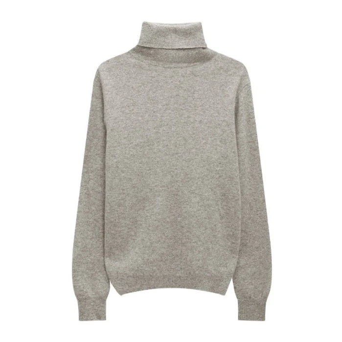Hulianfu Winter High Quality Wwomen's Wool Sweater Solid Color High-neck Pullover Long-sleeved Knit Top - Deanwangkt