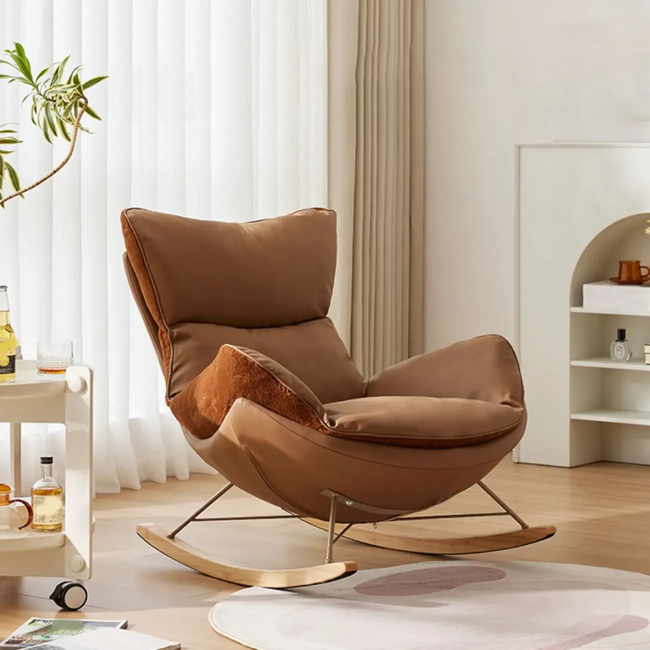 Upholstered Rocking Chair with Optional Ottoman