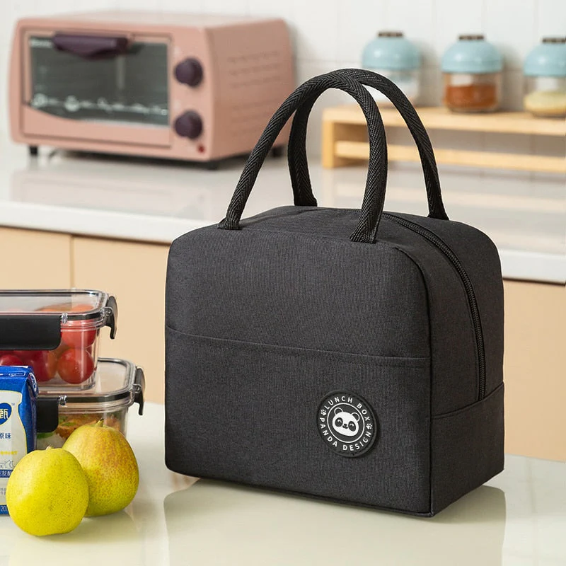 HULIANFU Portable Lunch Bag Lunch Box Thermal Insulated Canvas Tote Pouch Kids School Bento Portable Dinner Container Picnic Food Storage - Deanwangkt