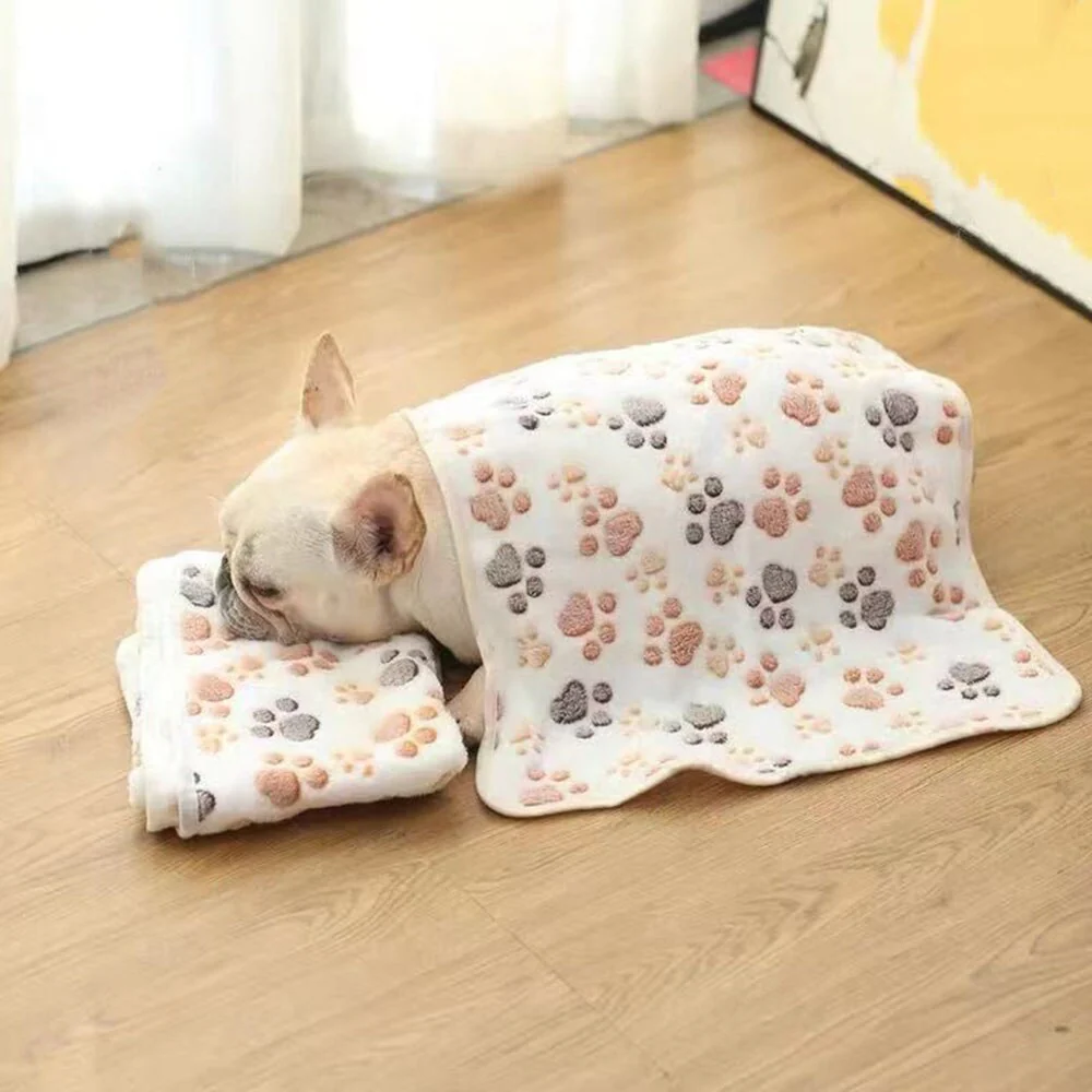 HULIANFU Soft and Fluffy Light Thin Pet Blanket Cute Cartoon Pattern Dog Bed Mat Warm and Comfortable Bed Blanket for Cats Pet Supplies - Deanwangkt