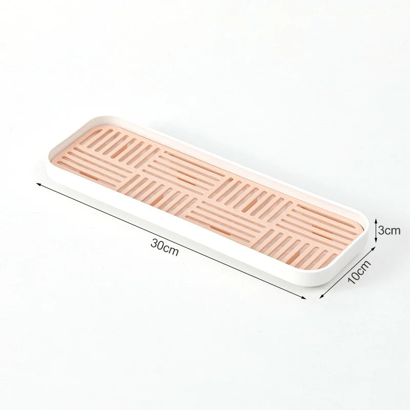 HULIANFU Sink Soap Organzier Rack Plastic Bathroom Storage Trays Sponge Holder Tableware Drain Storage Dish Kitchen Storage Accessories - Deanwangkt