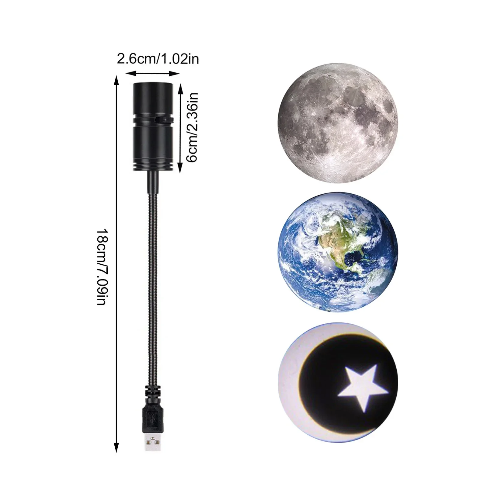 HULIANFU Moon Projection Lamp Creative Galaxy Light Projector Background Atmosphere Night Light Party Decor Birthday Gift Photo Props - Deanwangkt