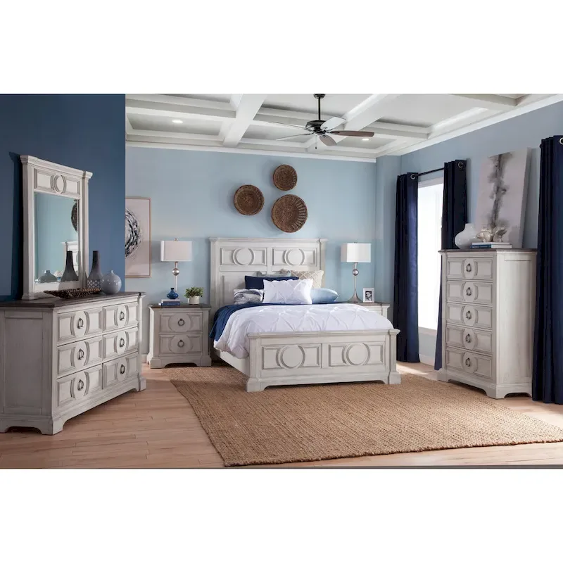 Bristow Antique White 6-piece King Bedroom Set