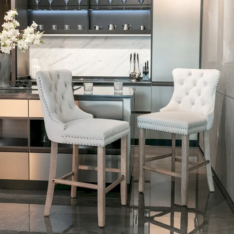 Velvet Upholstered Barstools