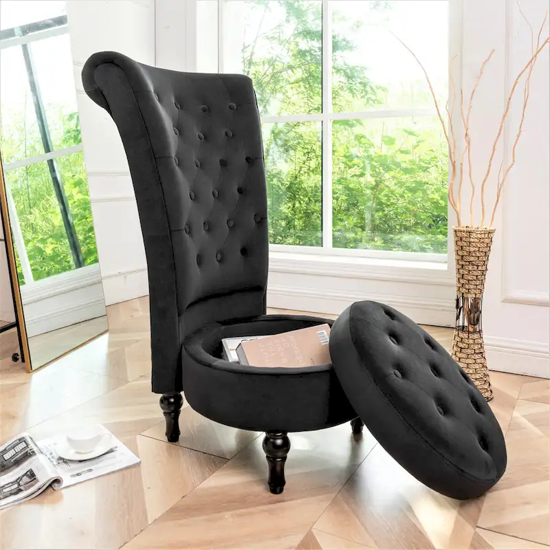 Gosser 20 Wide Velvet High Back Vanity Chair