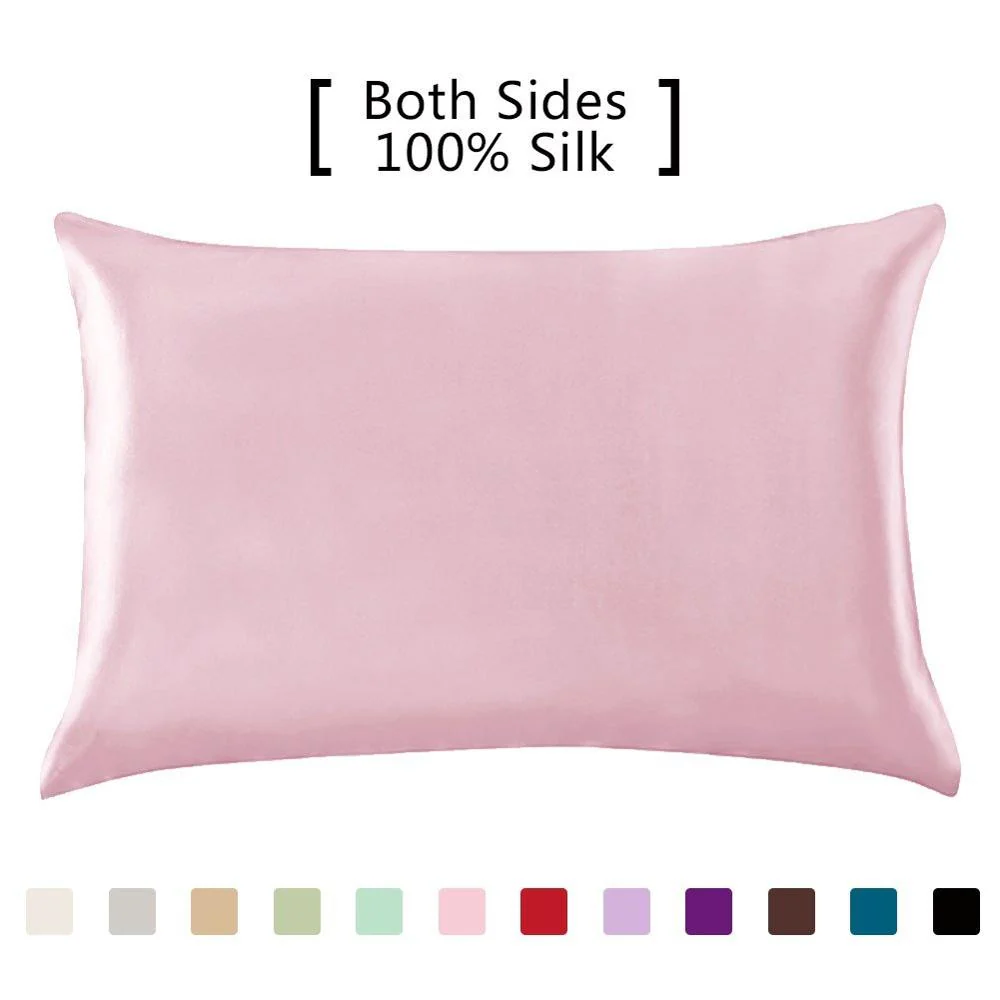 HULIANFU Silk Pillowcase Hair Skin, 19 Momme 100% Pure Natural Mulberry Silk Pillowcase Standard Size, Pillow Cases Cover Hidd - Deanwangkt