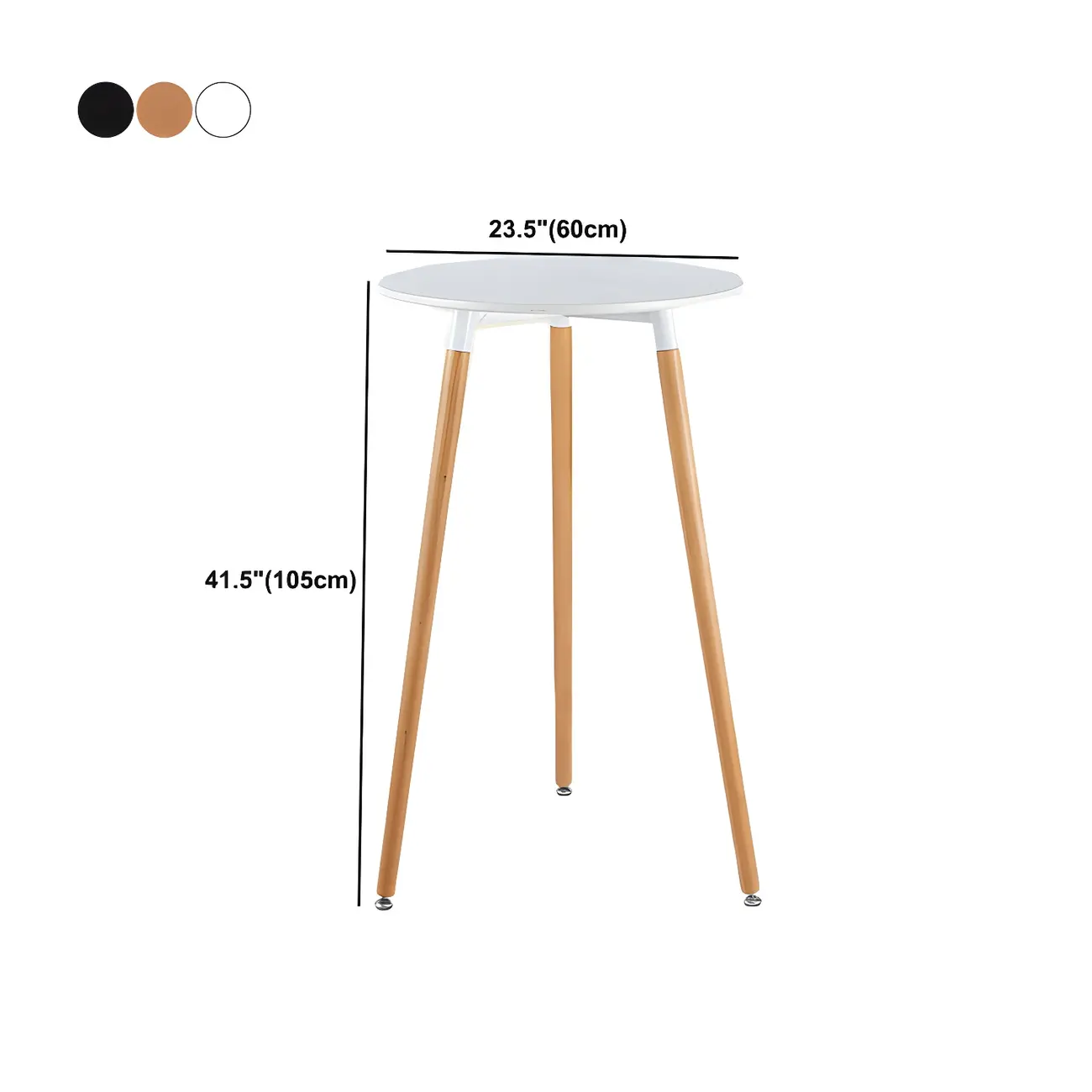 Wooden Natural Finish Square Small Bar Height Table