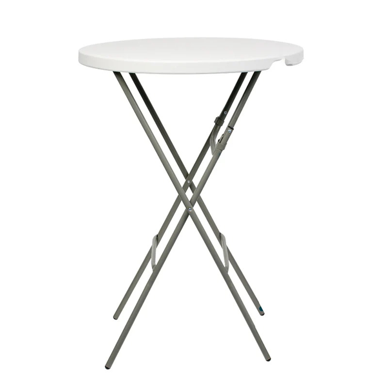 Stylish White Acrylic Top Grey Metal Leg Bar Table
