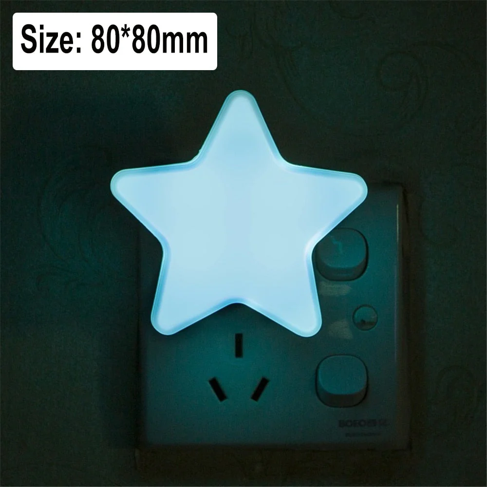 HULIANFU Sensor Control Mini Star Moon LED Light EU/US Plug Night Lamp for Bedside Lamp Baby Bedroom Children  Room Sleeping Decoration - Deanwangkt