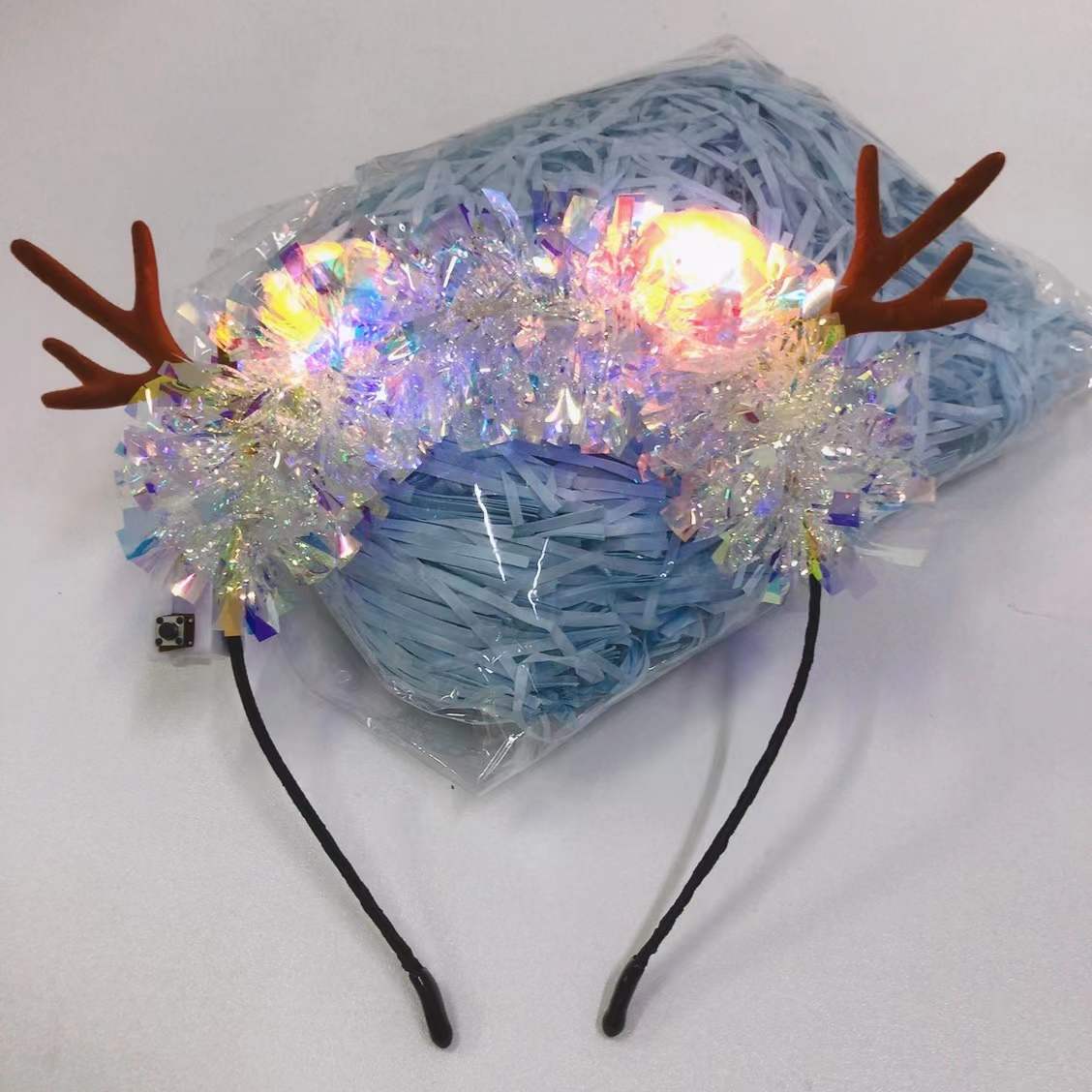 HULIANFU 2026  Luminous Elk Antler Headband Christmas Concert Forest Branch Deer Ear Headgear Hair Accessories Scenic Stage Show Photo Props - Deanwangkt