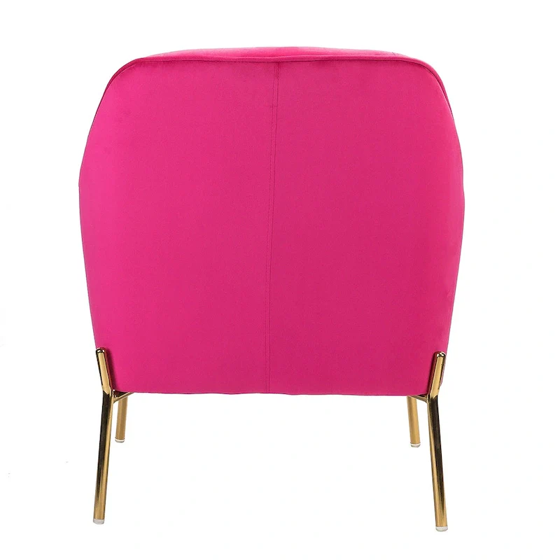 Ma Modern Velvet Accent Chair with Golden Legs Set of 2 by