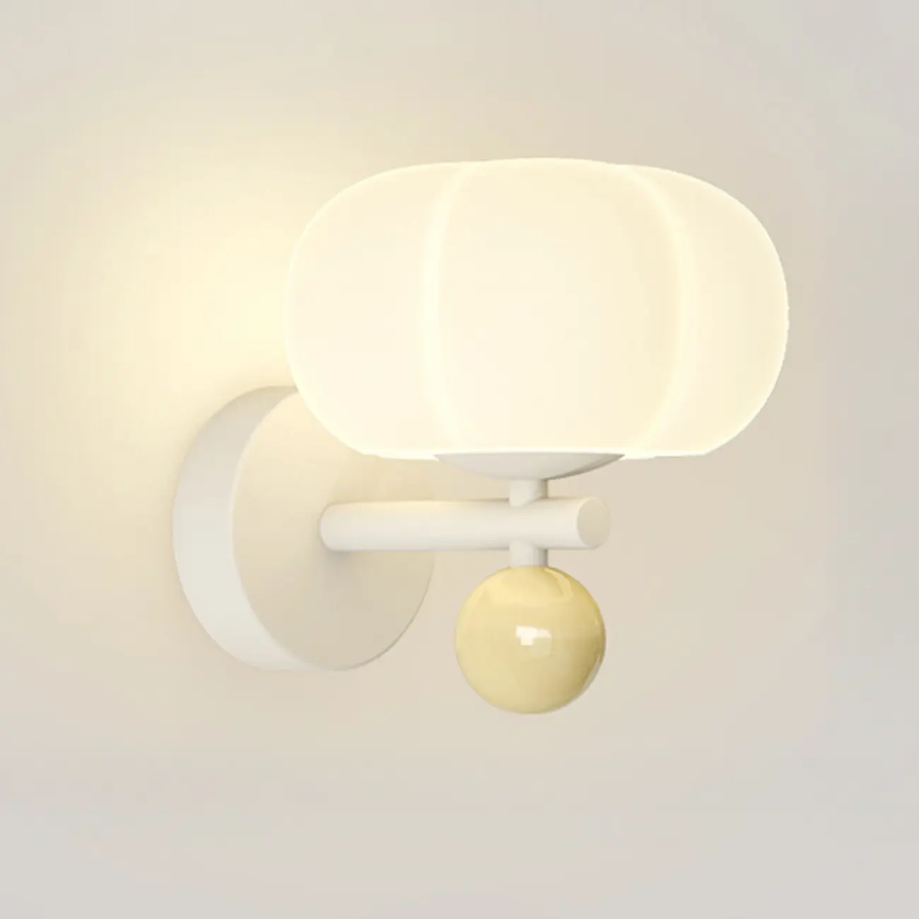 Elegant Pumpkin Wall Sconce with Resin Shade for Bedroom