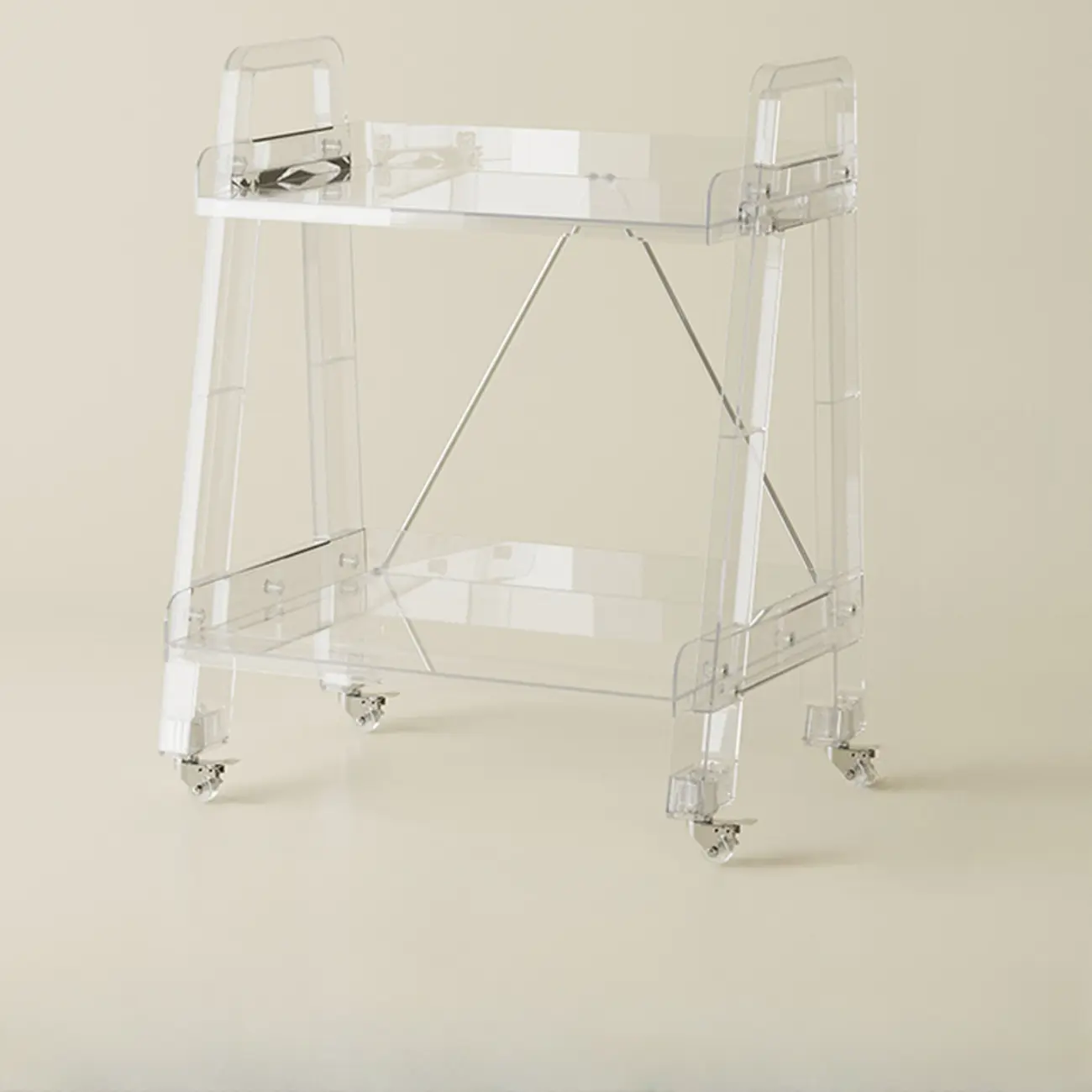 Modern Milky White Four Legs Acrylic Sofa End Table
