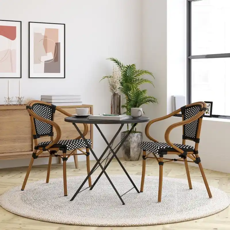 Stacking Bistro Chairs with Metal Frames
