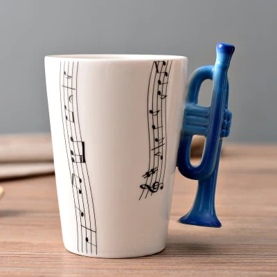 HULIANFU Novelty Music Note Cup Ceramic Guitar Coffee Mugs Personality Tea/Milk/Juice/Lemon Water Bottle Christmas Birthday Gift - Deanwangkt