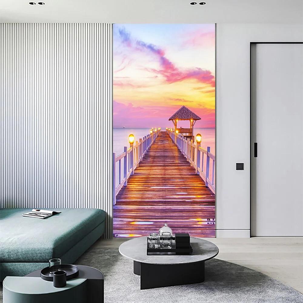 HULIANFU 2026  Simulation Of Gilt Leaves DIY Door Stickers Home Decoration Wall Sticker Kitchen Art Mural Peel & Stick Waterpoof PVC Wallpaper - Deanwangkt