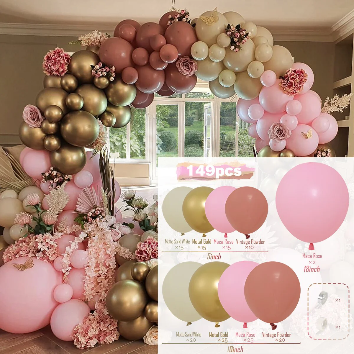 HULIANFU Macaron Pink Balloon Garland Arch Kit Wedding Birthday Party Decoration Kids Globos Rose Gold Confetti Latex Ballon Baby Shower - Deanwangkt