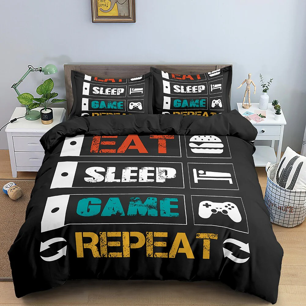 HULIANFU 3D Printed Bedding Set Unisex Adults Teens Game Queen King Single Duvet Cover With Pillowcase Bedclothes - Deanwangkt