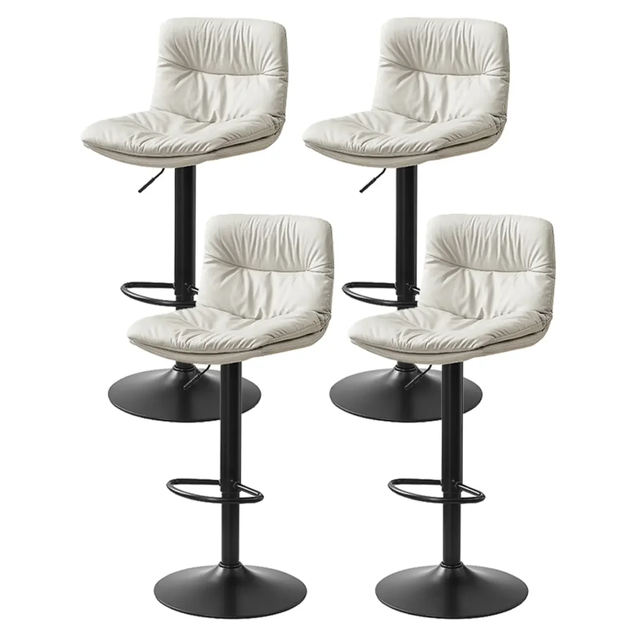 Modern Leather Saddle Swivel Adjustable Bar Stool