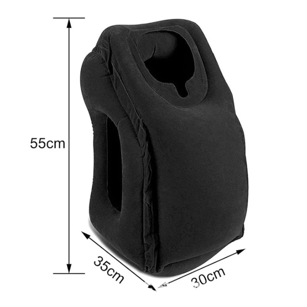 HULIANFU Upgraded Inflatable Air Cushion Travel Pillow Headrest Chin Support Cushions for Airplane Plane Car Office Rest Neck Nap Pillows - Deanwangkt