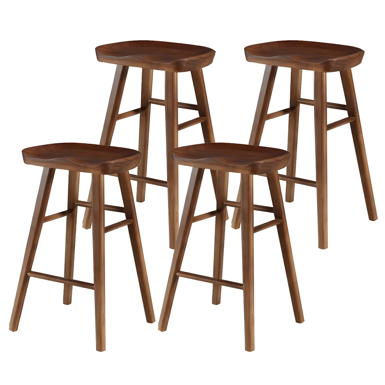 Rustic Saddle Backless Bar Stool Counter Height