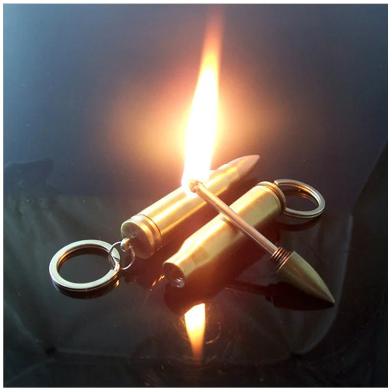 HULIANFU Novel Mini Bullet Shaped Waterproof matches Cigarette Lighters Metal Torch Flame Lighter Gadget Smoker Man Gift Key Accessories - Deanwangkt