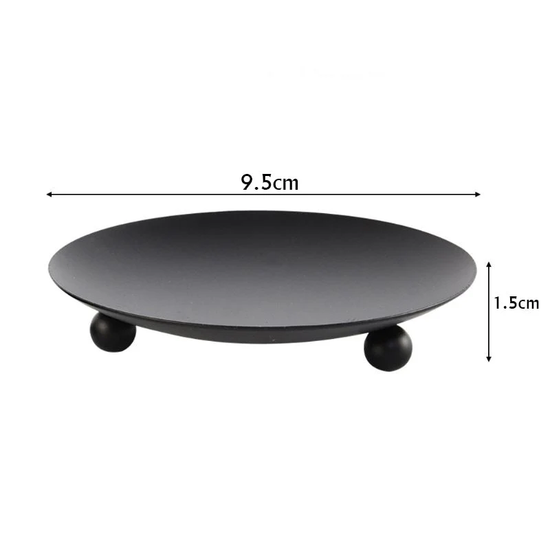 HULIANFU Iron Black Gold Plated Candle Holders Pillar Metal Plate For Wedding Party Festival Portavelas Candelabra Art Gift Home Decor - Deanwangkt