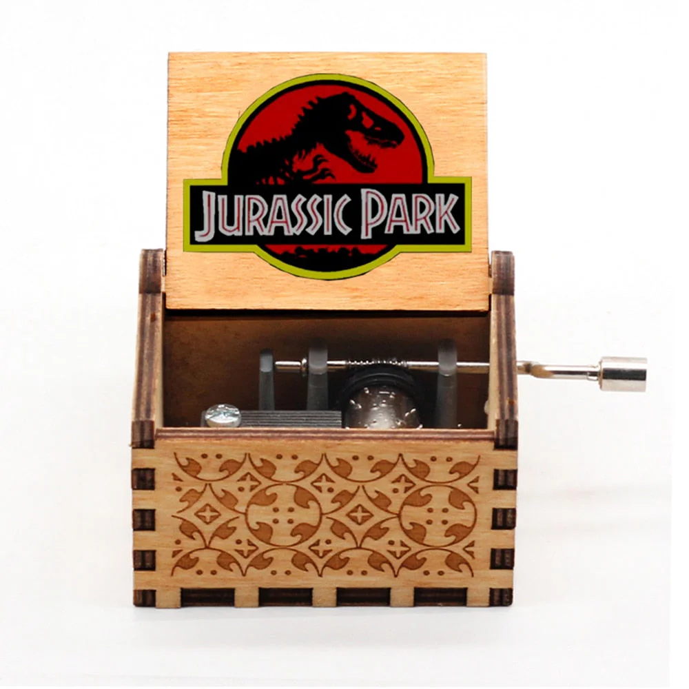 HULIANFU  Wooden Hand Crank Music Box Magic School Game Jurassic Park Godfather Children  Holiday Gift Christmas New Year Gift - Deanwangkt