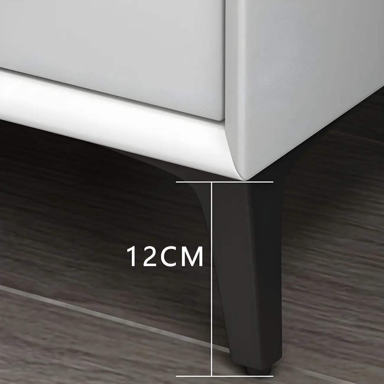 Modern White Metal Bedside Table with 2 Drawers