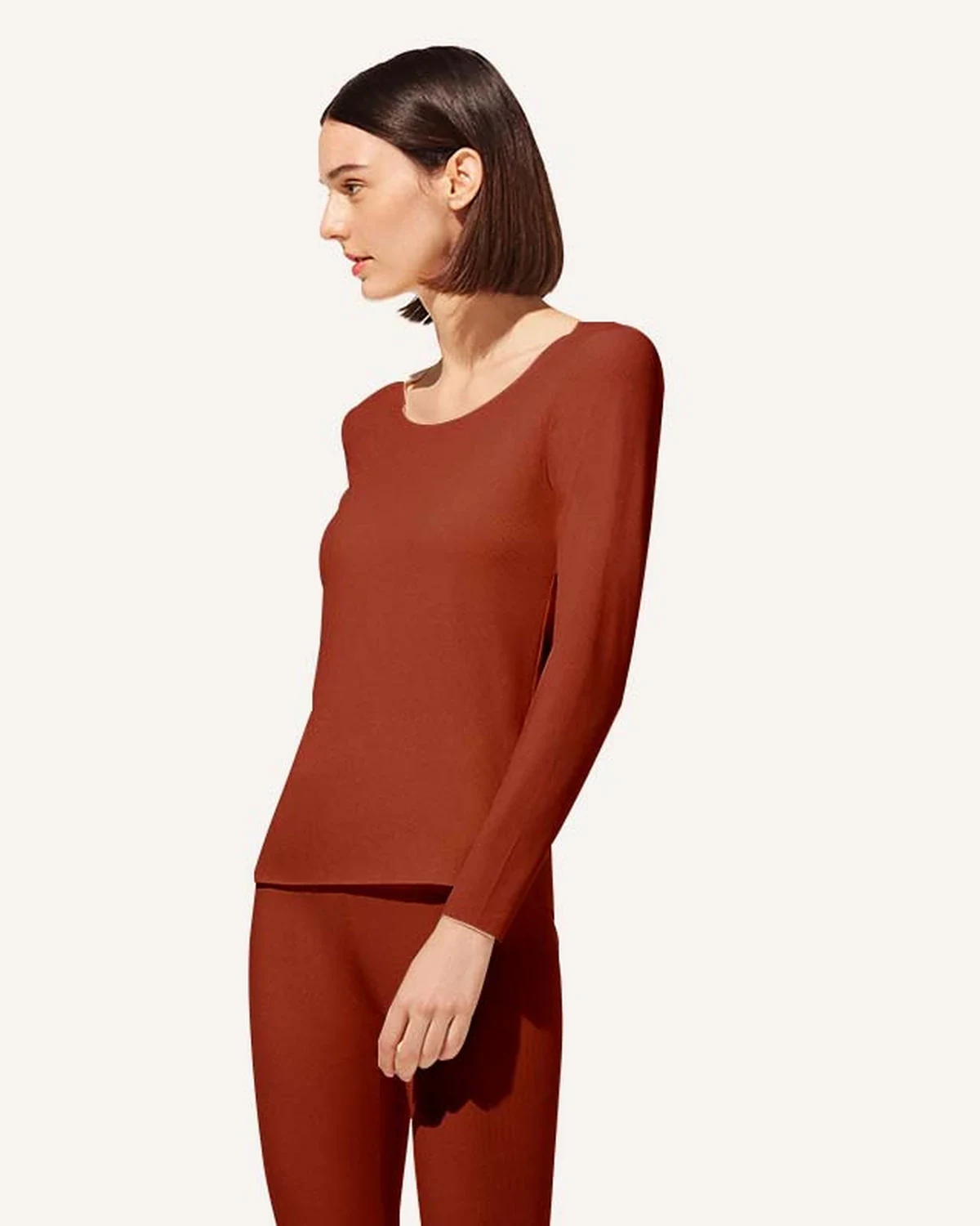 Seamless Modal One-Size Free-Cut Thermal Underwear Set for Women, Inner Layer Thermal Top and Bottom Base Layer Long Sleeve