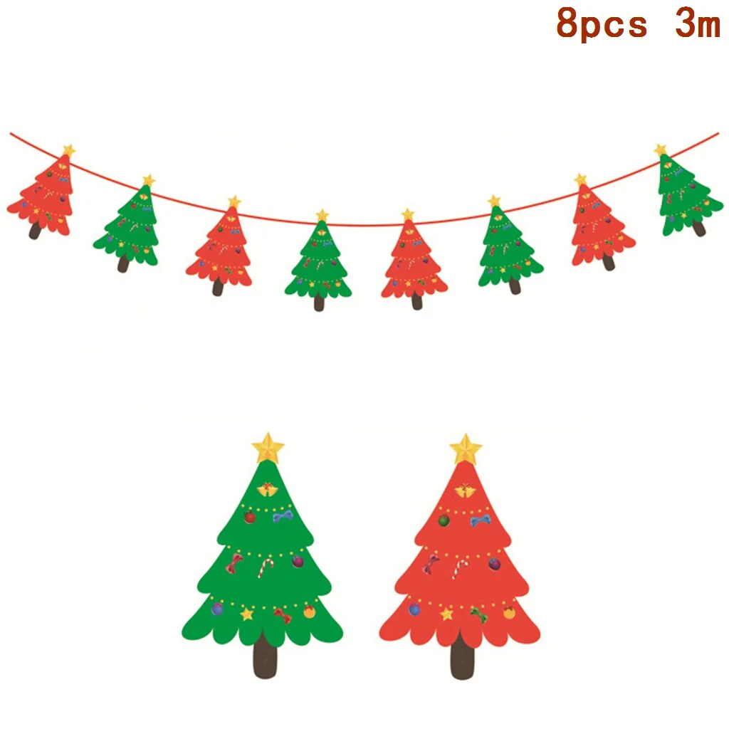 HULIANFU Wooden Christmas Door Wreath Oranments Wall Xmas Dec Merry Christmas Decor For Home  Happy New Year Naviidad Door Wreath - Deanwangkt