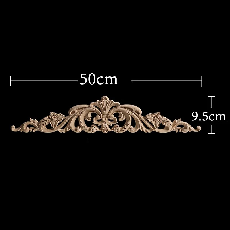 HULIANFU Long Rose Flower Exquisite Carving Natural Wood Appliques Furniture Wooden Mouldings Wmqe Vintage Unpainted Decoration Decal - Deanwangkt