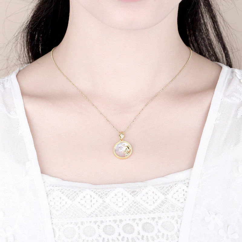 hulianfu Fashion Solid Zodiac Necklace - Deanwangkt