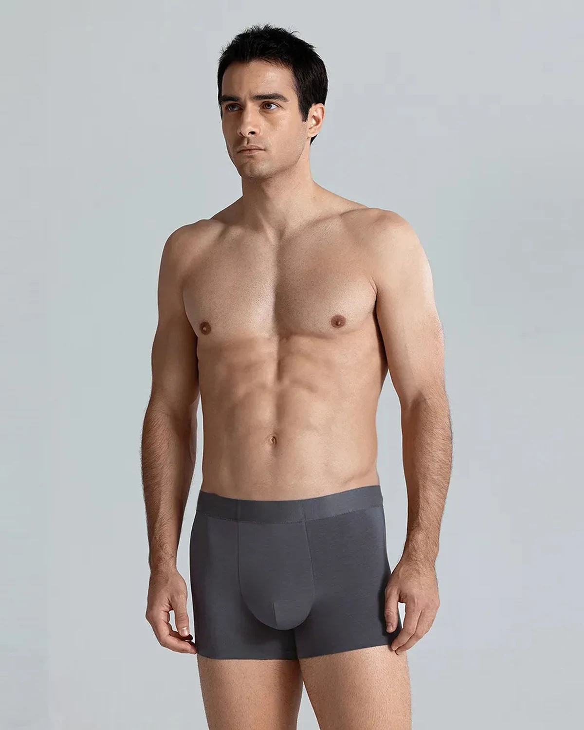 50S Modal High-Stretch Bare-Feel Seamless Boxer Briefs, Seaweed Fiber Gusset Men's 3-Pack Underwear