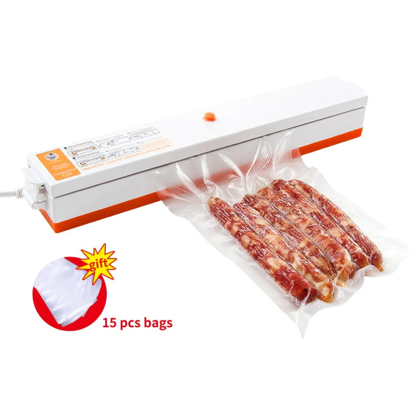 HULIANFU Vacuum Sealer Packaging Machine Film Sealer Vacuum Packer Household Food Vacuum Sealer Including 10Pcs Bags - Deanwangkt