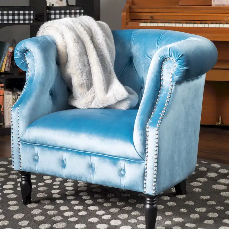 Akira Velvet Club Chair by Christopher Knight Home