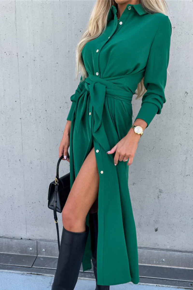 hulianfu Fashion Solid Frenulum V Neck Irregular Dress Dresses(4 Colors) - Deanwangkt